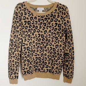 Liz Claiborne Tan Leopard Print Sweater Women’s M